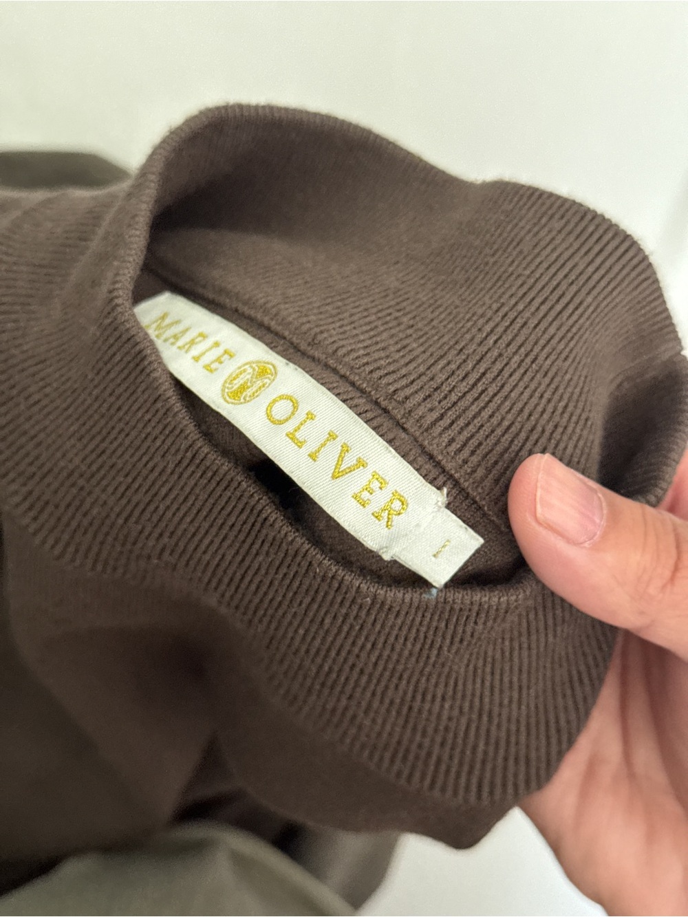 Marie Oliver Barrett mock neck multimedia dress in Olive Green Brown size L - Picture 10 of 12